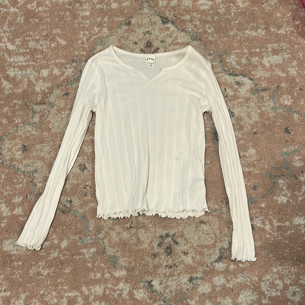 White Long Sleeve Art Class Kids Shirt XL